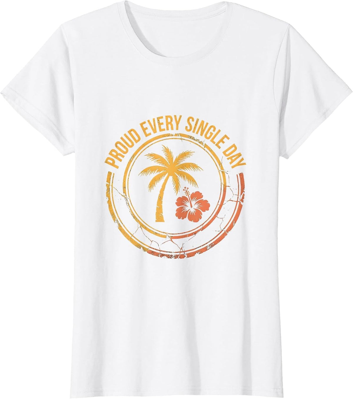Proud Every Single Day Pride Flag Design T-Shirt - White