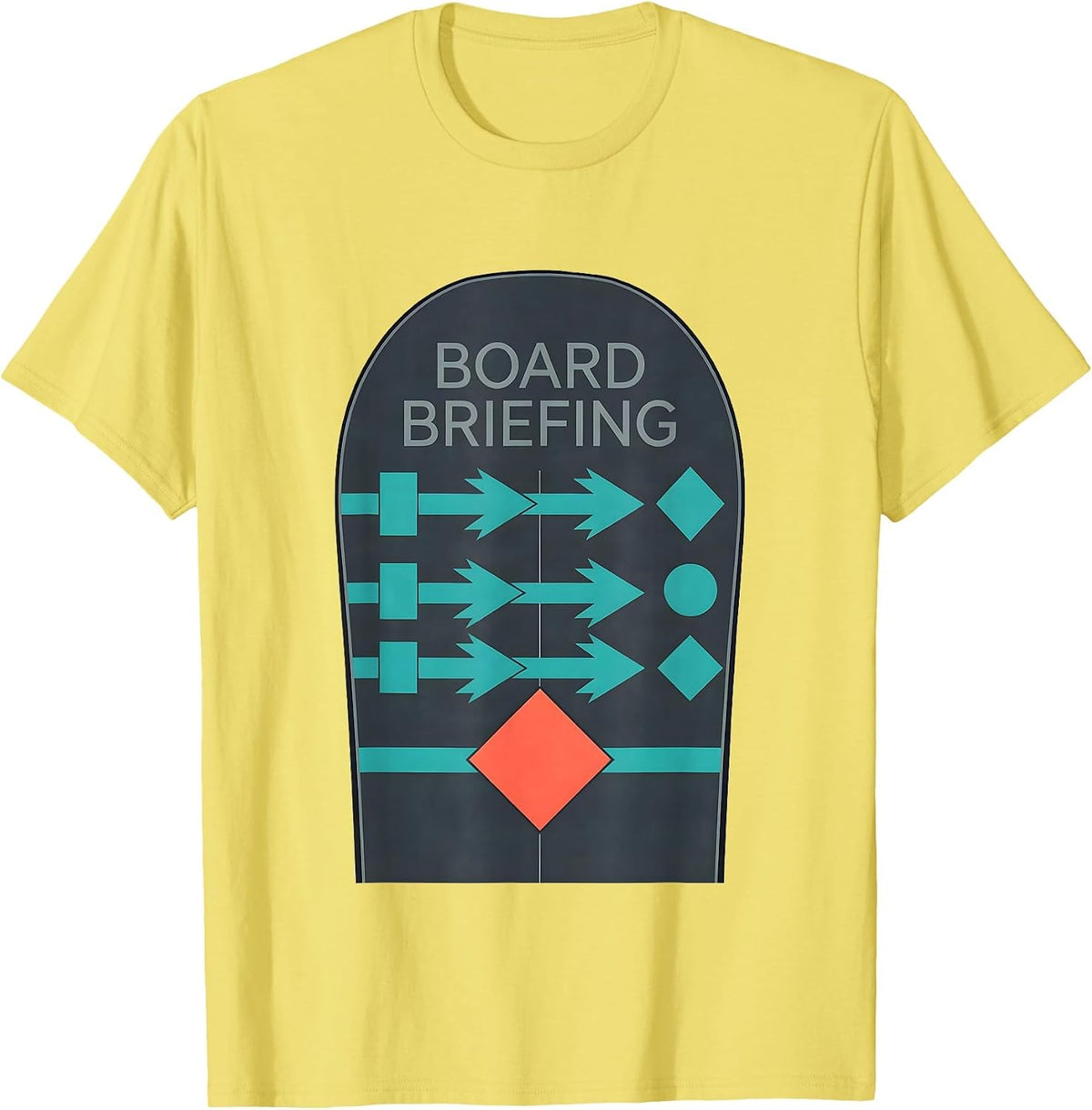 Board Briefing Flat Vector Snowboarder Ski Dad Gift T-Shirt, Men, Lemon Yellow, Large - As Pictured
