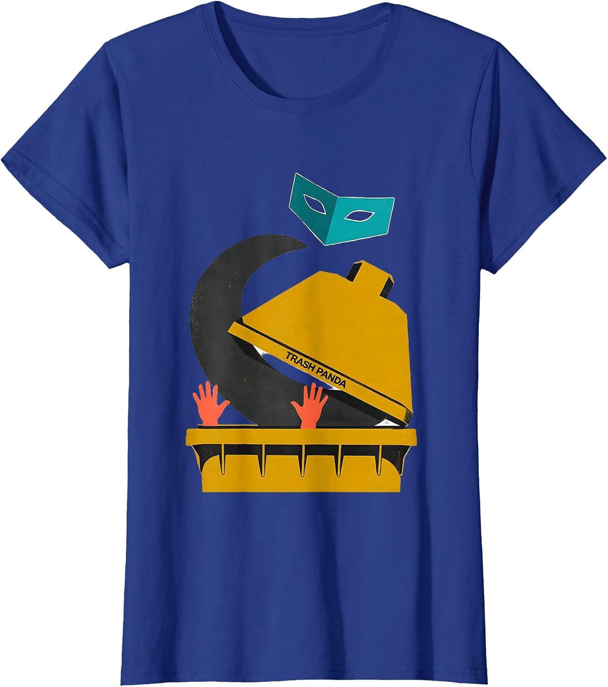 Women's Trash Panda Midcentury Modern Raccoon Meme Humor T-Shirt - Royal Blue