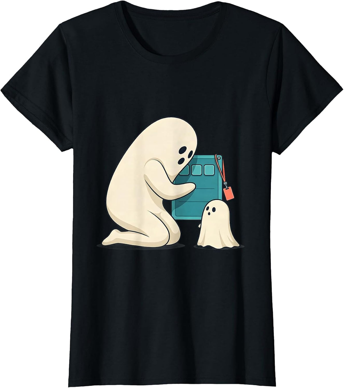 Women's Ghost Para Normal Activities Paraprofessional Halloween T-Shirt - Black