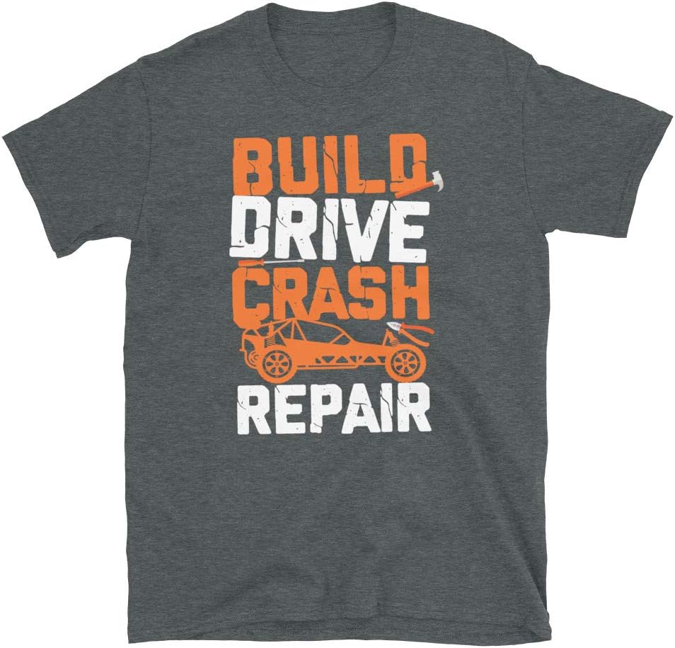 RC Race Car Build. Drive. Crash Remote Control Funny car. Repair T-Shirt - Dark Heather