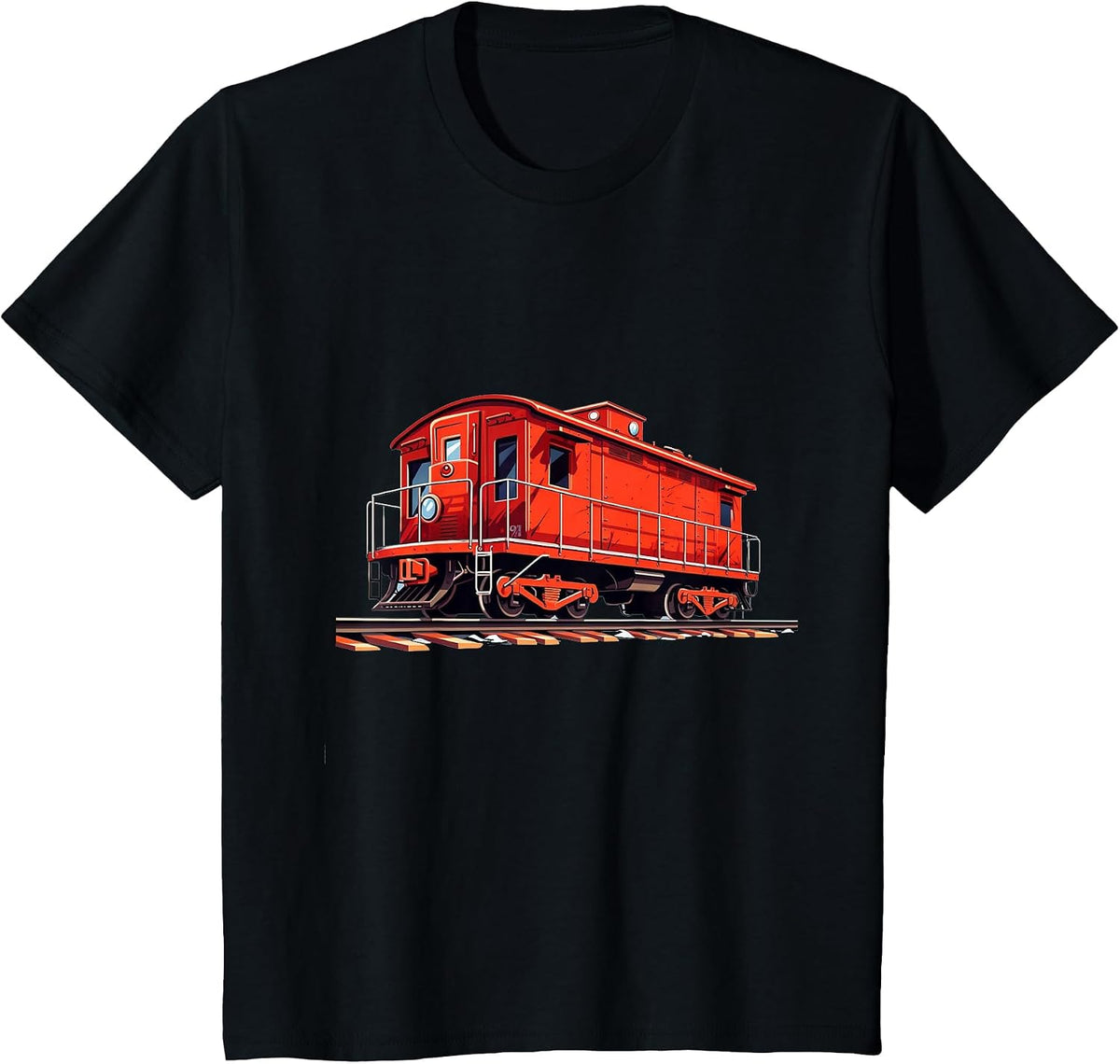 Funny Railroad Caboose for Rail and Railways Lovers T-Shirt - Black