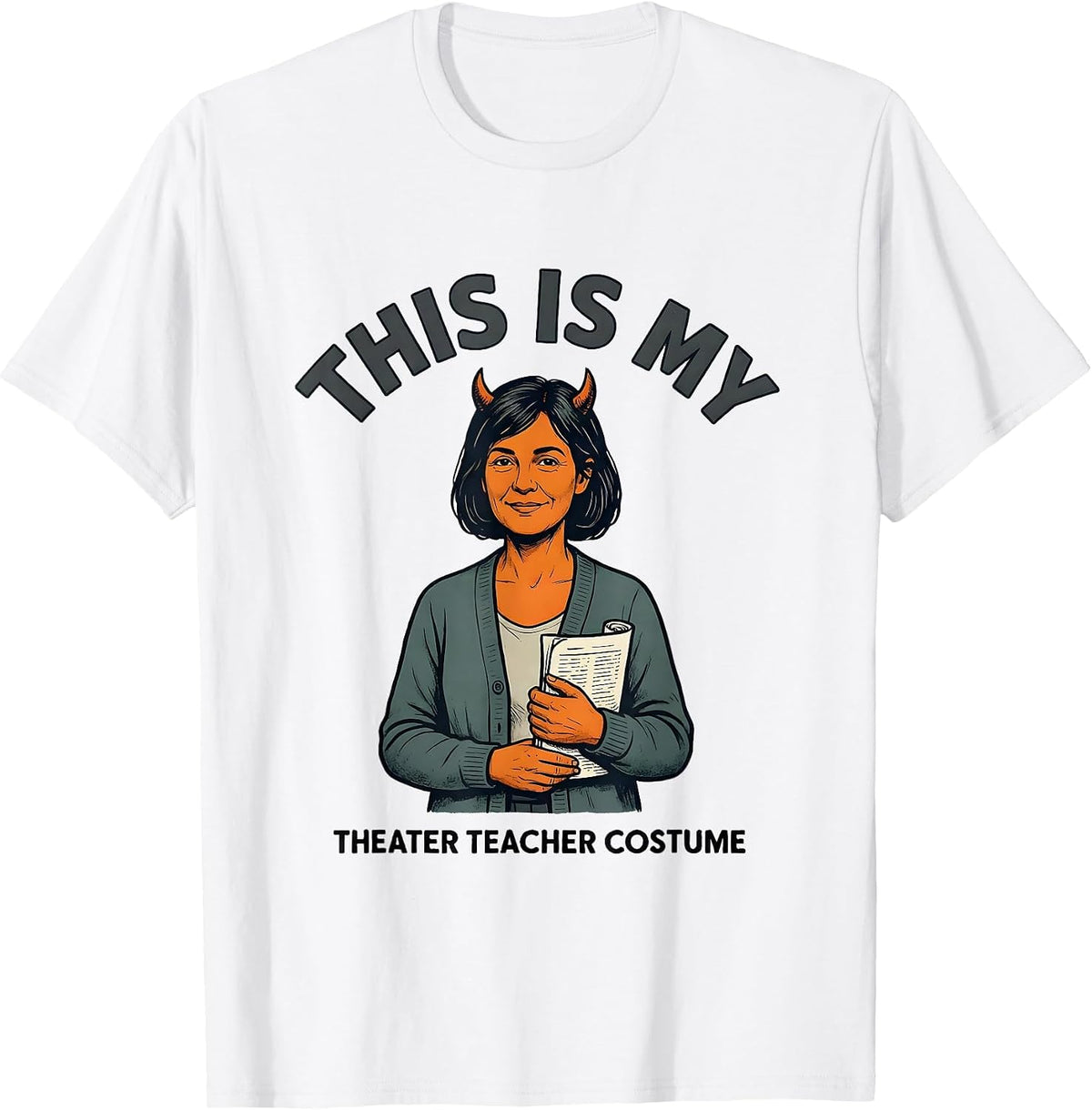 Men's This Is My Theater Teacher Costume Funny Halloween Costume T-Shirt - White