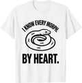 Men's I Know Every Morph By Heart Minimalist Ball Python Reptile T-Shirt - White