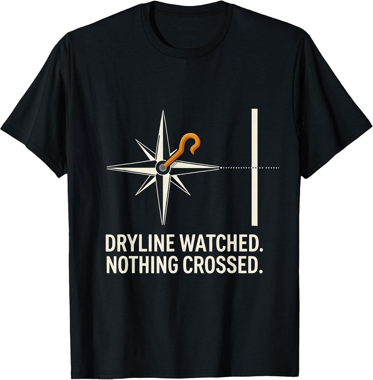 Men's Dryline Watched Nothing Crossed Editorial Conceptual Storm T-Shirt - Black