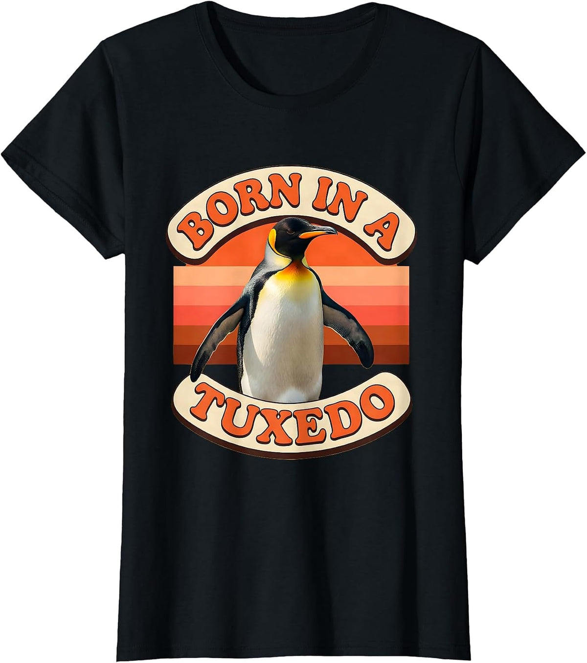 Born in a Tuxedo Formal Style Graphic Design T-Shirt - Black