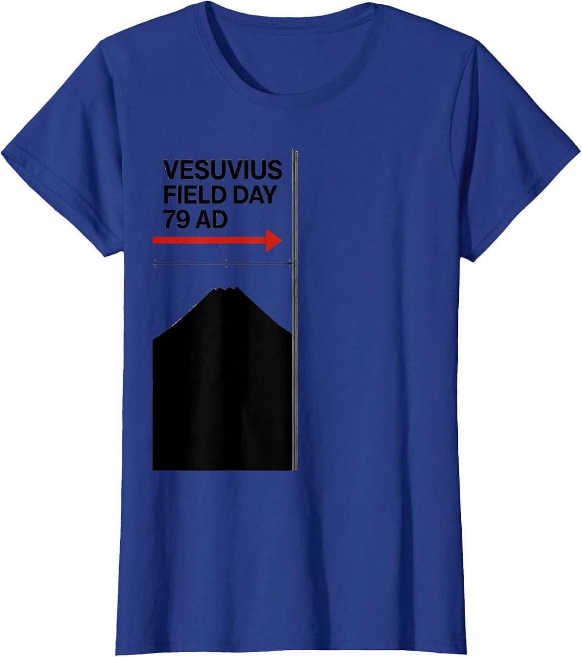 Women's Vesuvius Field Day 79 AD Funny History Buff Volcanology T-Shirt - Royal Blue