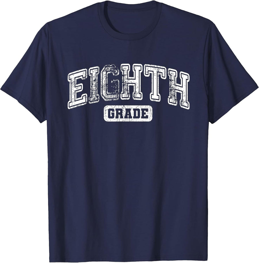 Eighth Grade Teacher First Day of 8th Grade Back to School T-Shirt - Navy Blue
