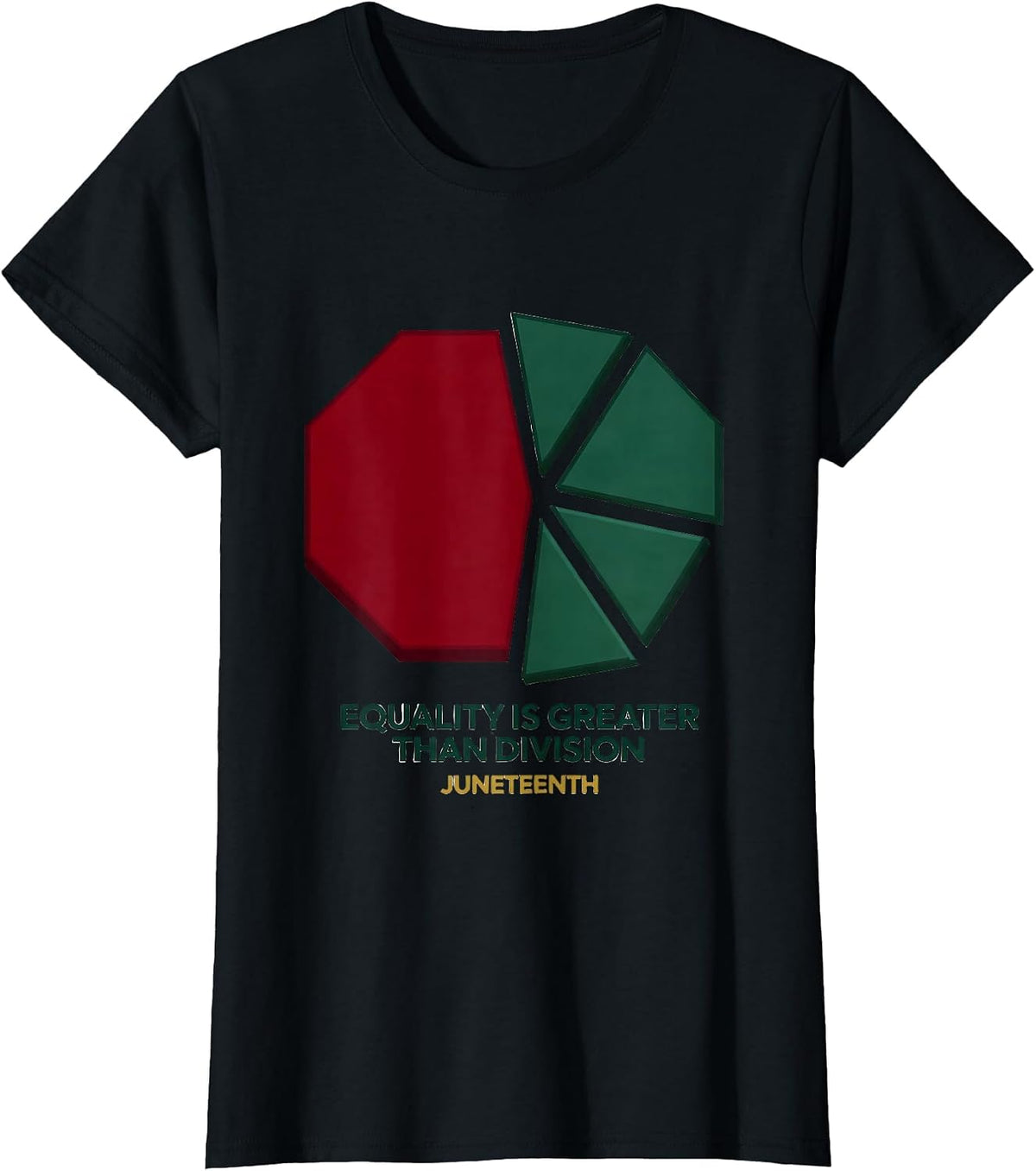 Women's Equality Is Greater Than Division Juneteenth T-Shirt - Black