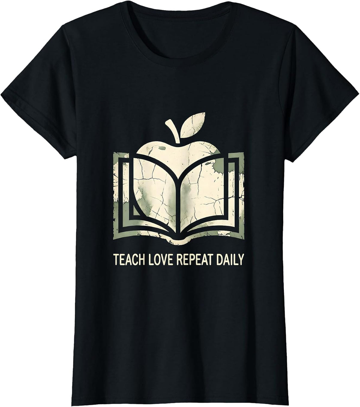 Teach Love Repeat Daily Third Grade Teacher T-Shirt - Black