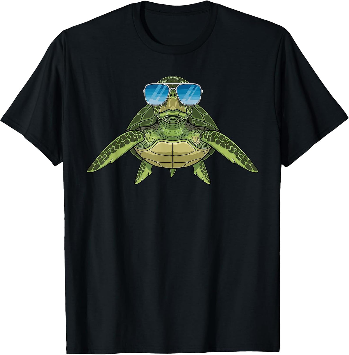 Cool Turtle with Sunglasses Funny Animal Lover Boys Girls T-Shirt - Black