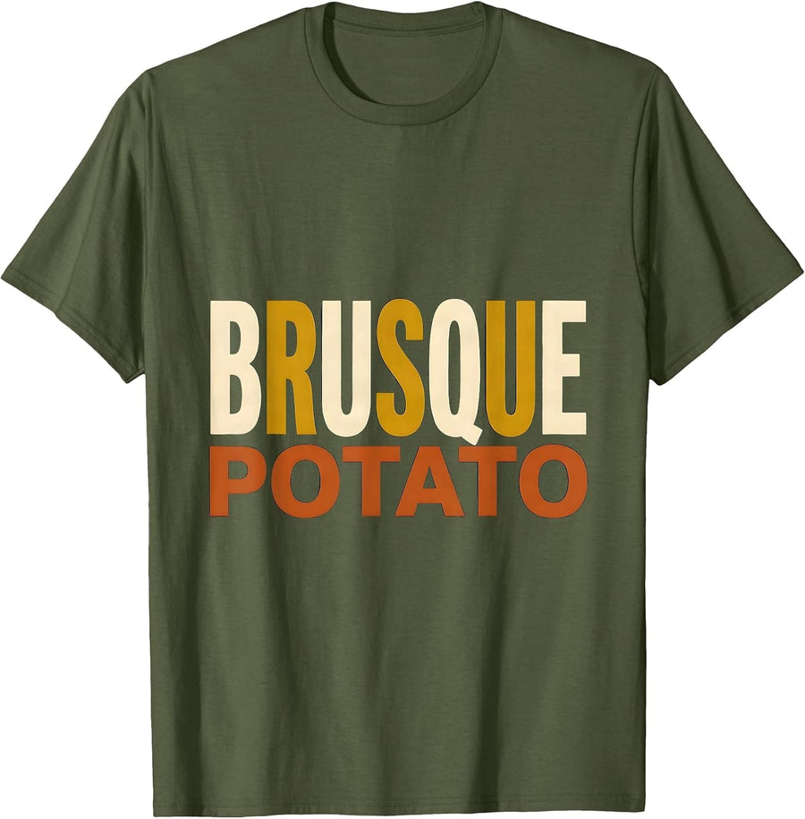 Men's Brusque Potato Funny Grouchy Sweet Potato Couple T-Shirt - Olive Green