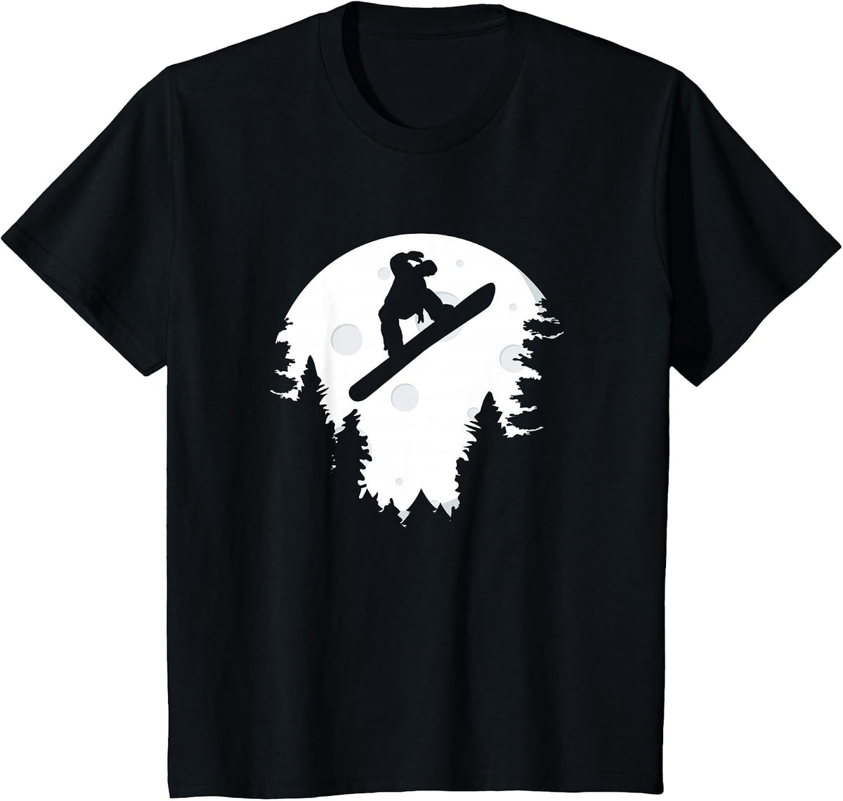 Funny Snowboard in Moon Boys Snowboarder T-Shirt - Black