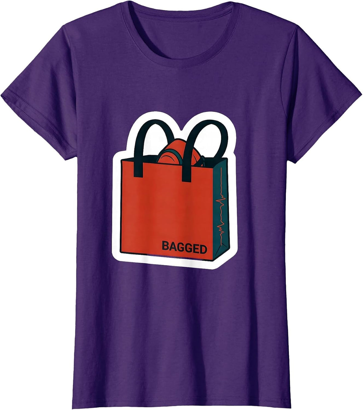 Women's Bagged Sticker Respiratory Therapist RT Humor Gift T-Shirt - Purple