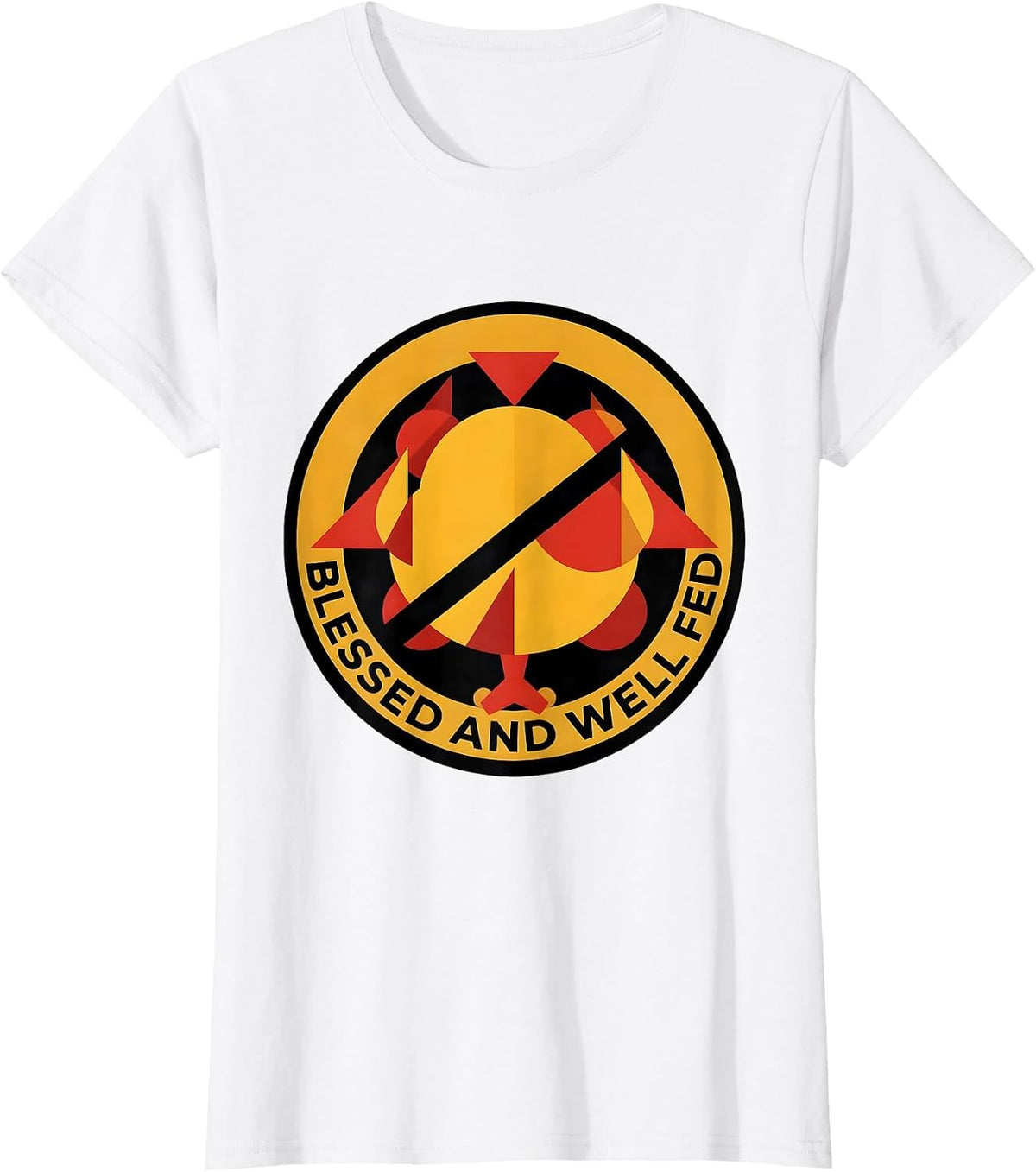 Blessed and Well Fed Family Thanksgiving Design T-Shirt - White
