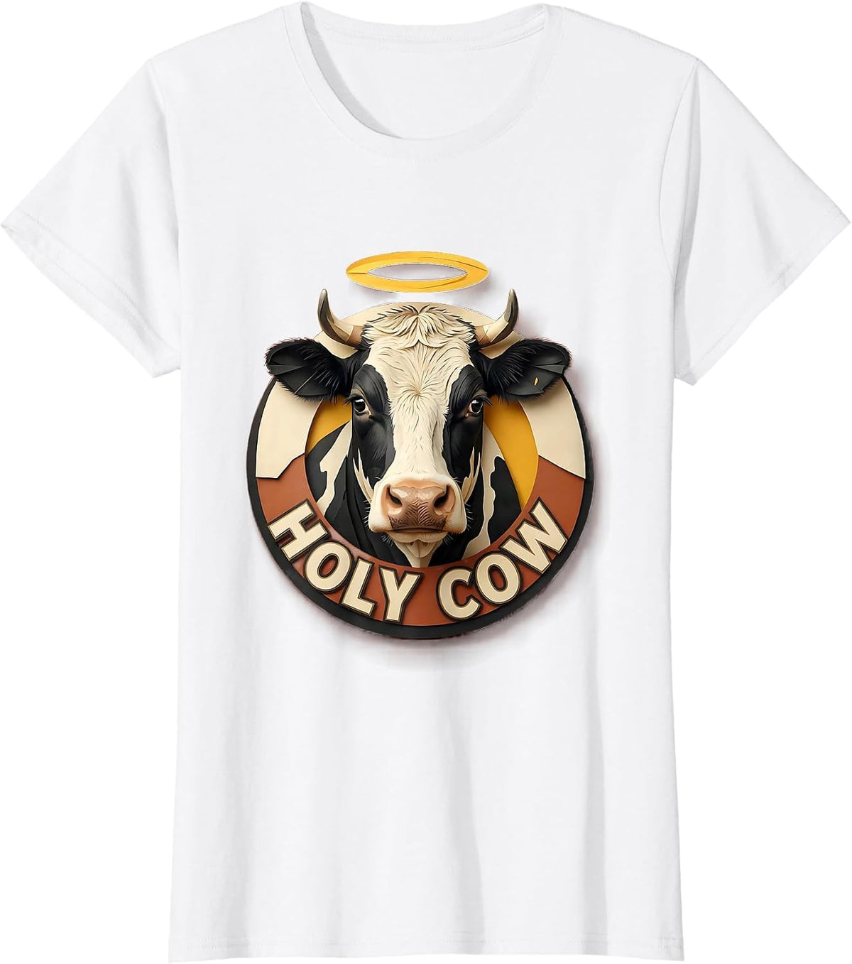 Holy Cow Funny Cattle Humor Design T-Shirt - White