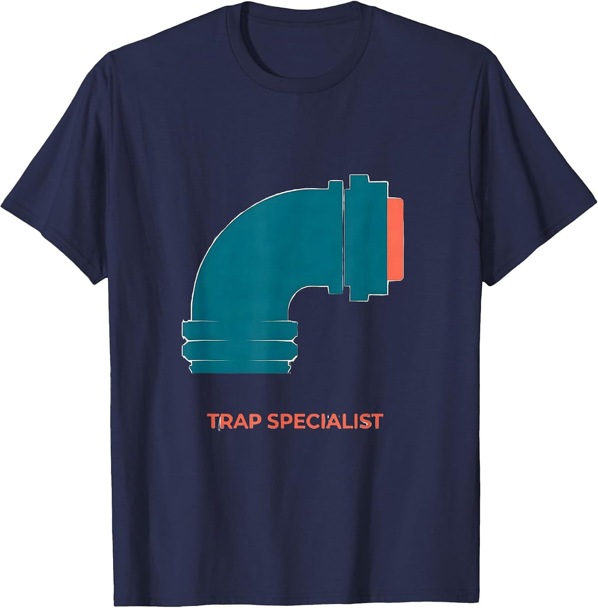 Men's Trap Specialist Funny Plumber Pipefitter Occupation Humor T-Shirt - Navy Blue