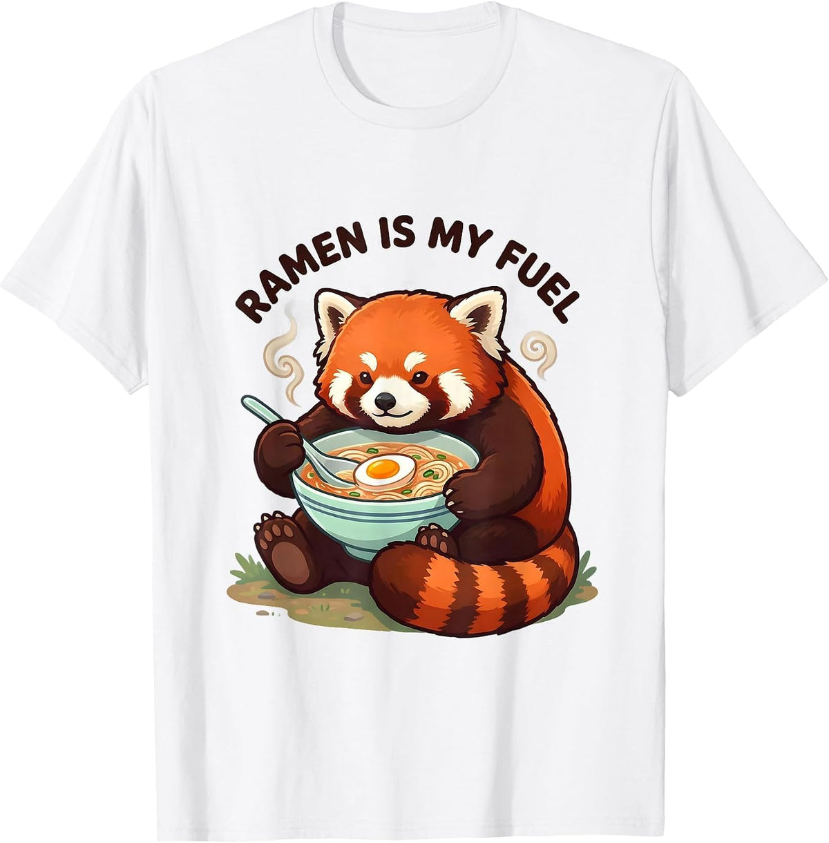 Men's Ramen Is My Fuel Cute Kawaii Panda Anime Food Lover T-Shirt - White