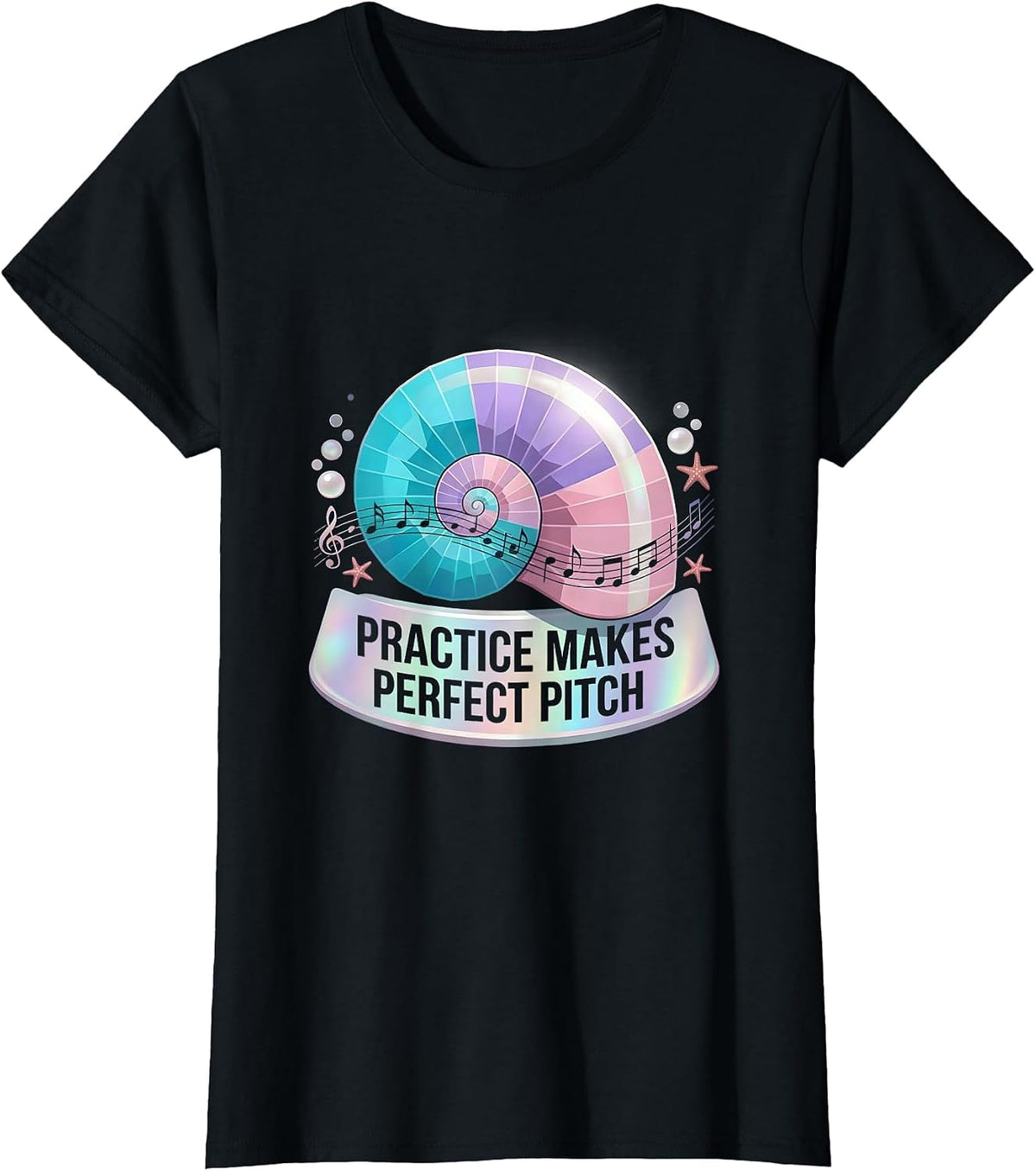 Practice Makes Perfect Pitch Music Teacher Design T-Shirt - Black