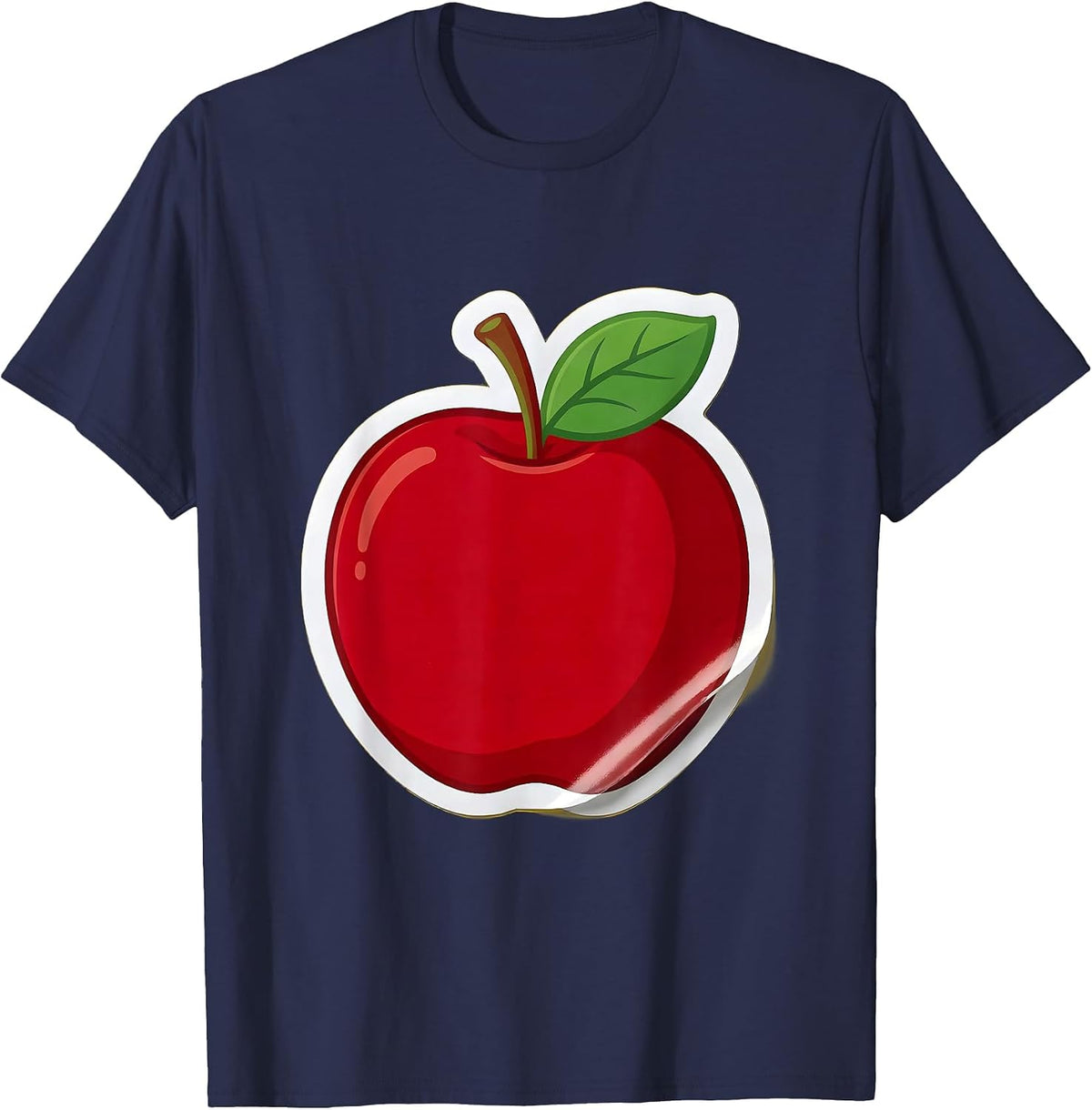 First Grade Teacher Classic Apple Illustration T-Shirt - Navy Blue