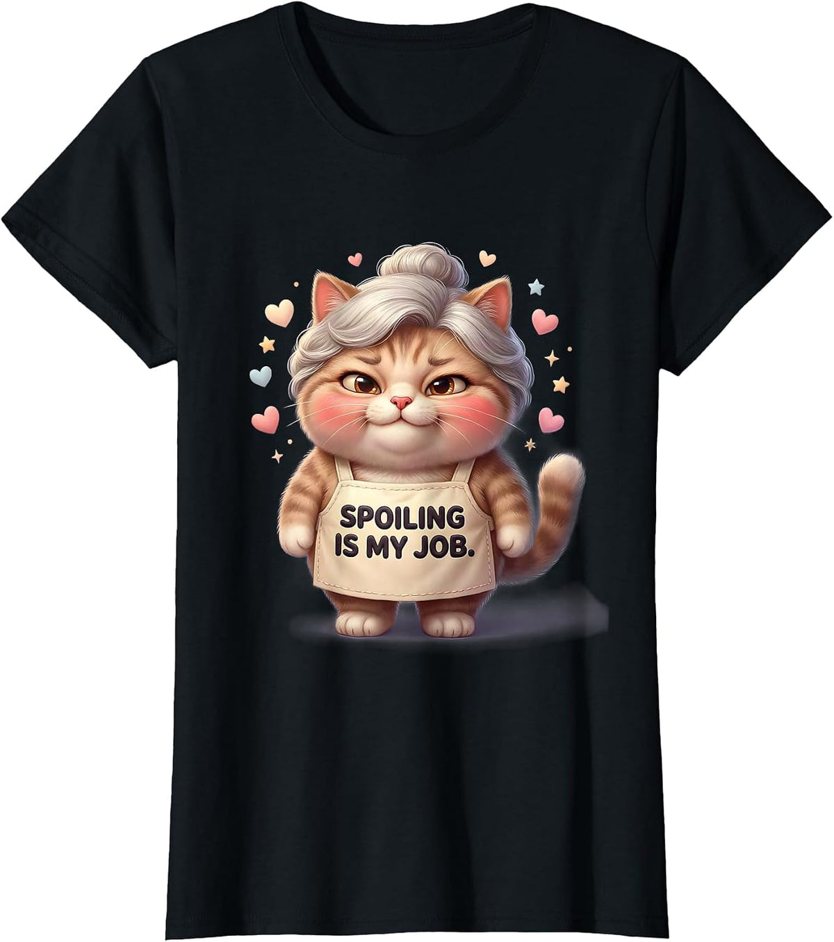 Spoiling Is My Job Grandparent Mimi Design T-Shirt - Black
