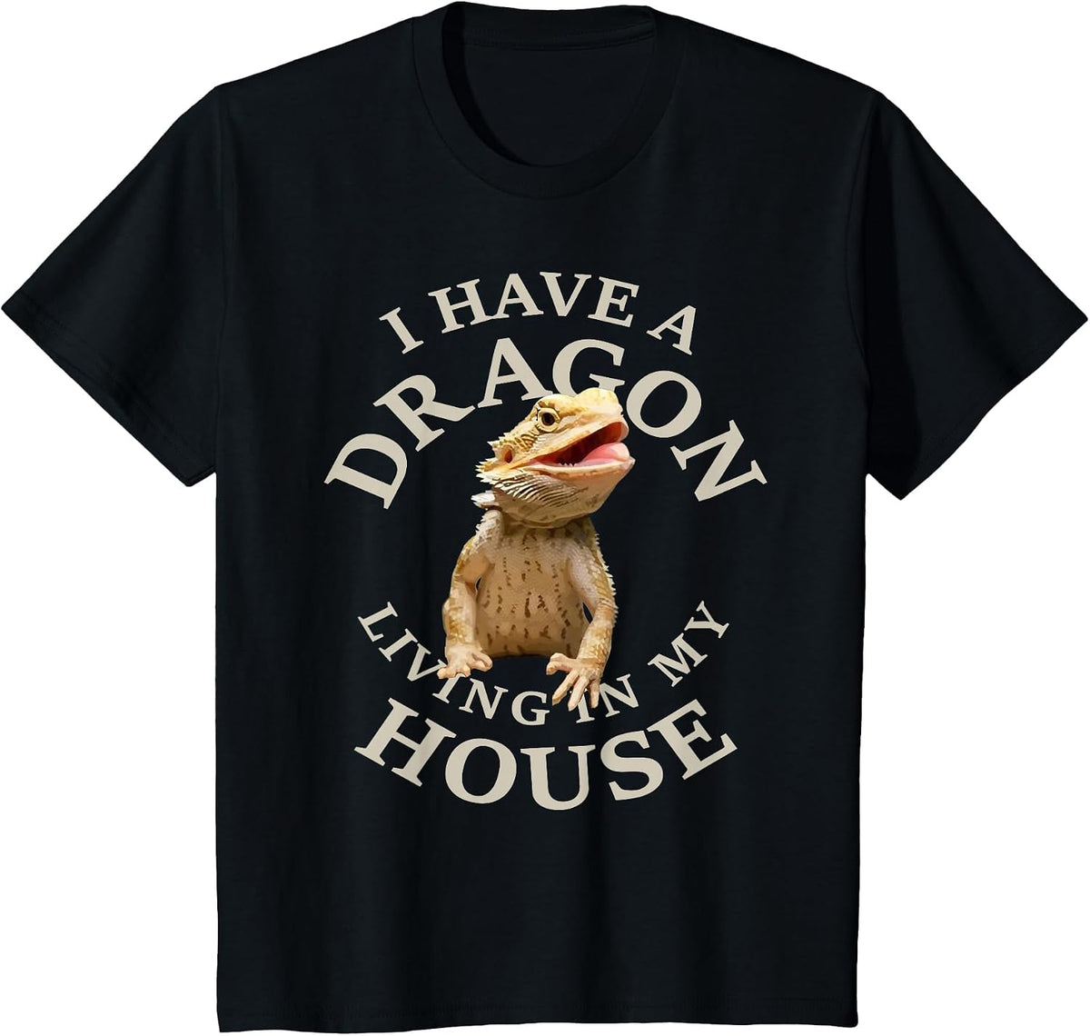 Bearded Dragon Clothing Pogona Barbata Lizard T-Shirt - Black