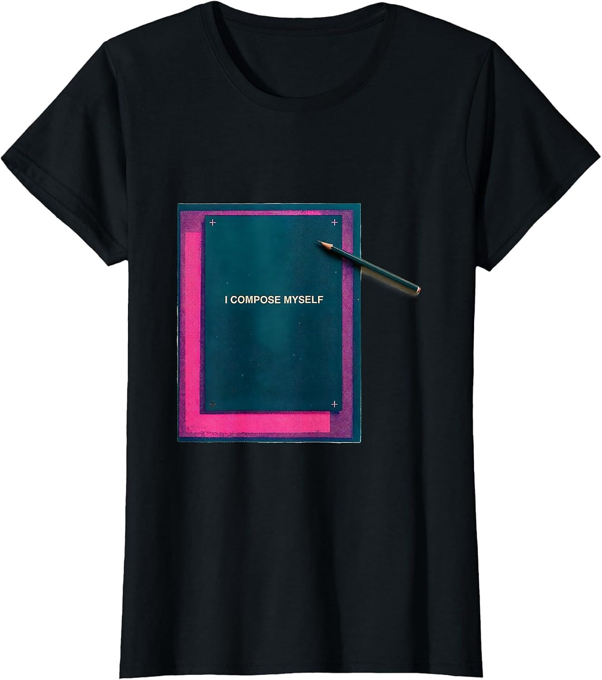 Women's I Compose Myself Risograph Artist Art Teacher Humor T-Shirt - Black