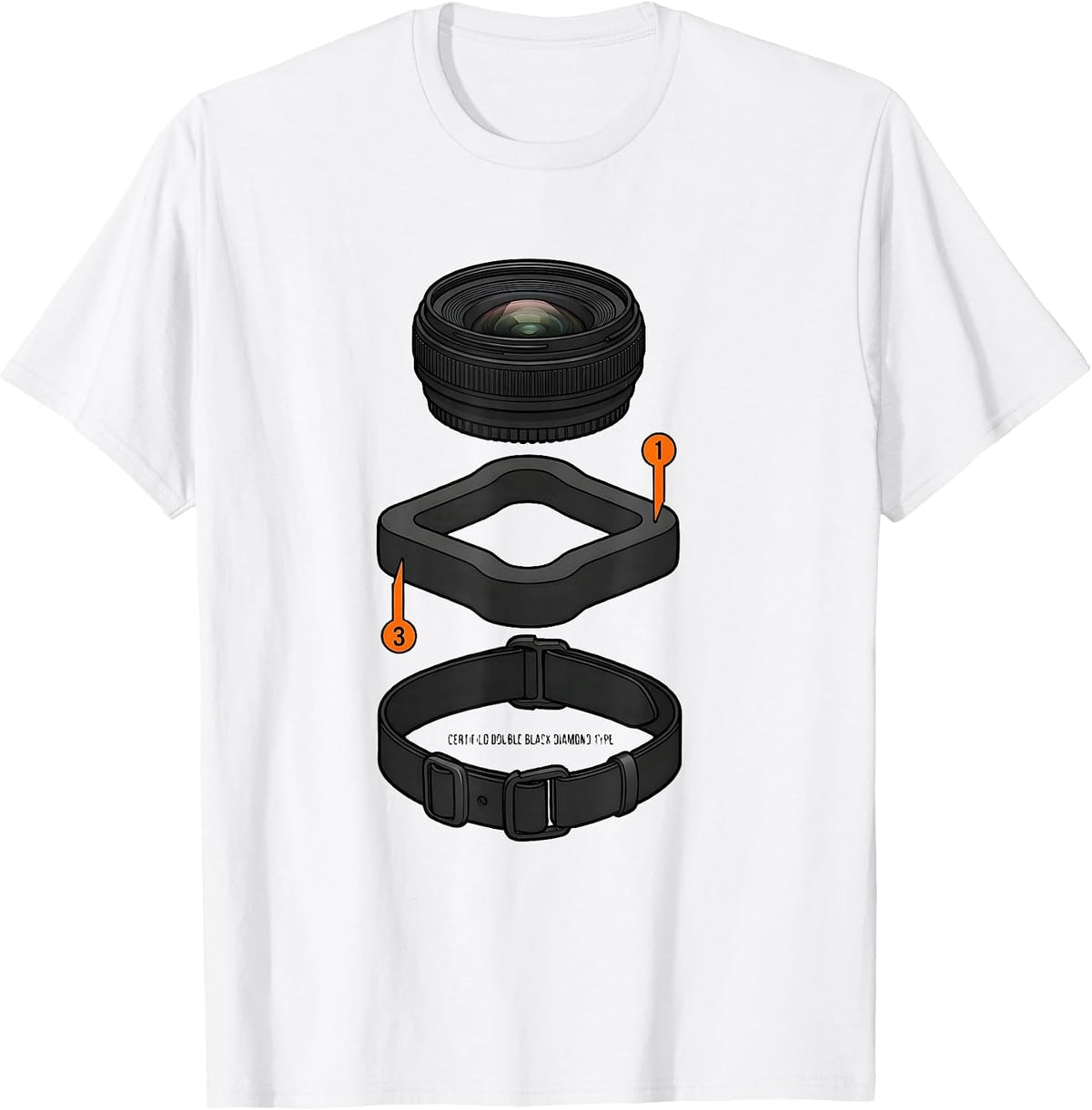 Men's Certified Double Black Diamond Type Funny Ski Humor Gift T-Shirt - White