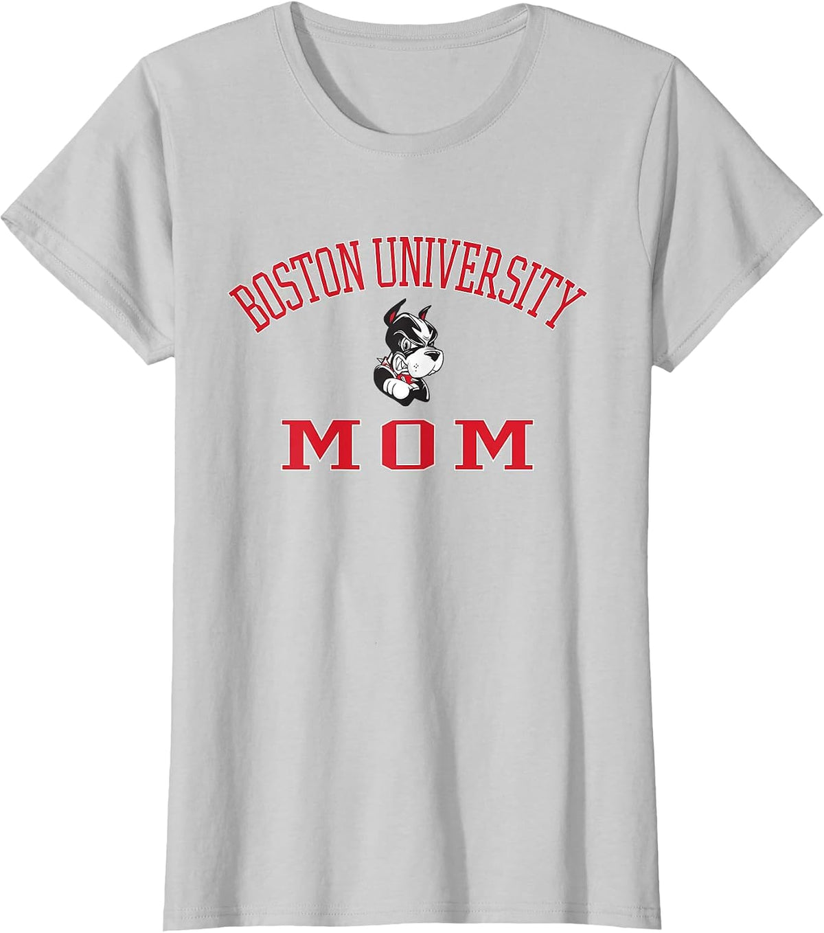 Boston Terriers Arch Over Mom - Neutral Boston U T-Shirt - Silver Grey