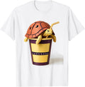Men's Rounded Tortoise Kawaii Bubble Tea Lover Cute Anime T-Shirt - White