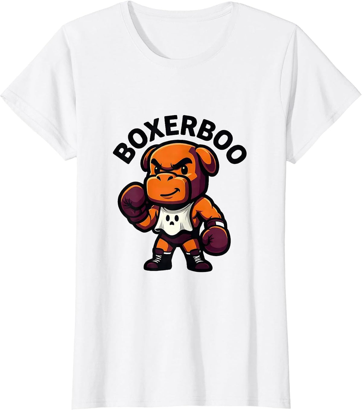 Boxerboo Funny Boxer Dog Ghost Halloween Costume T-Shirt - White
