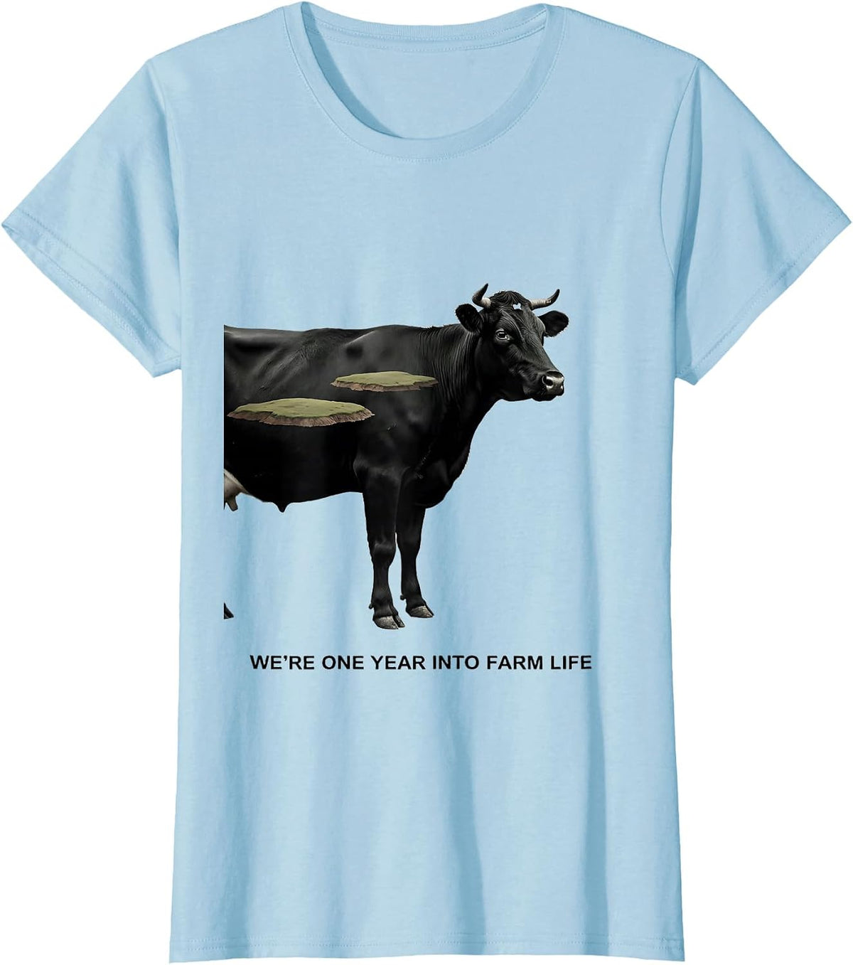 We're One Year Into Farm Life Playful Farm Family Matching T-Shirt - Baby Blue