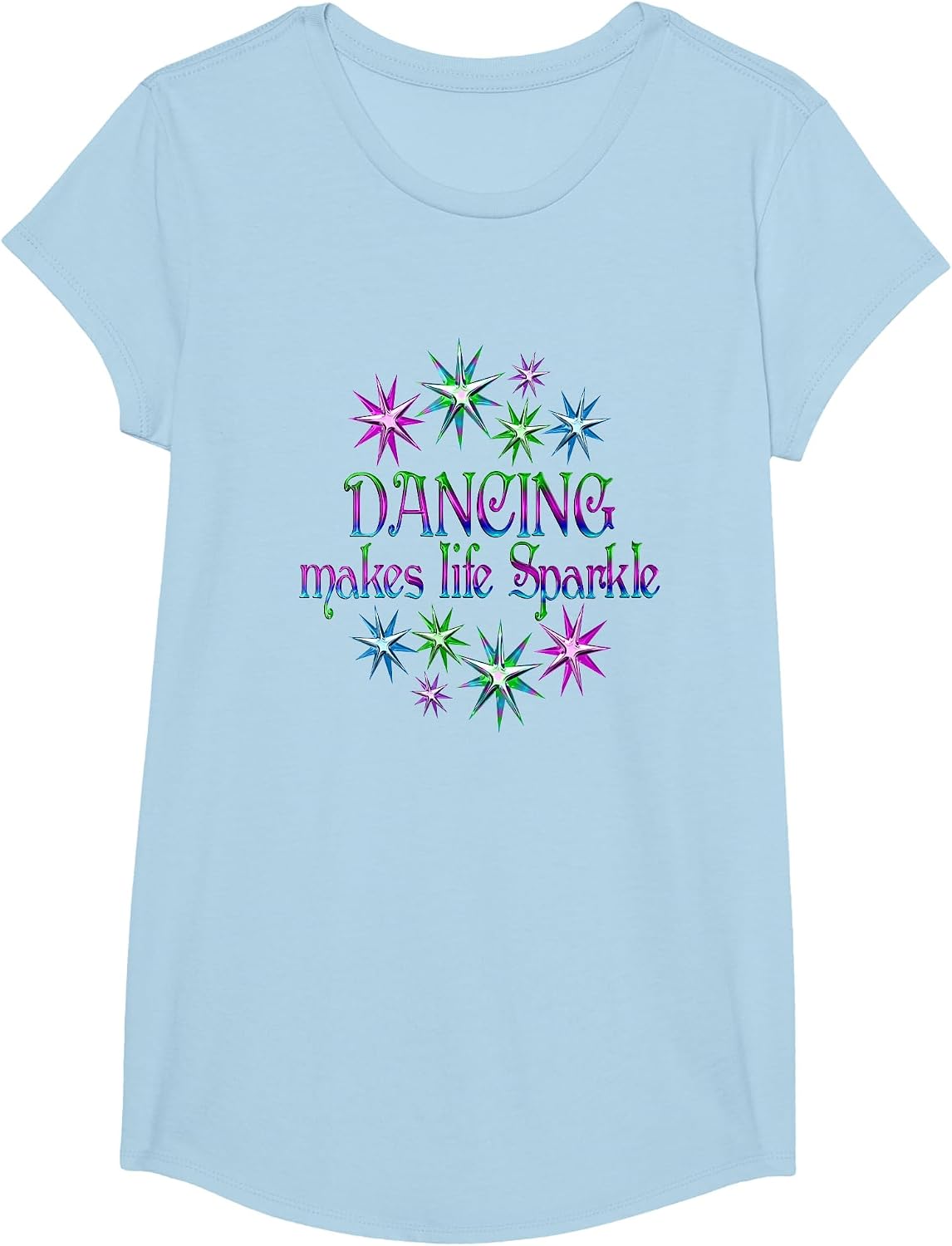 Dancing Makes Life Sparkle T-Shirt - Girls Baby Blue