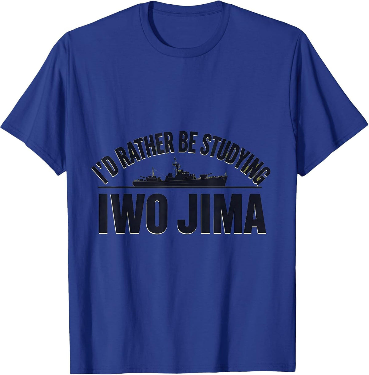 I'd Rather Be Studying Iwo Jima Retro WWII History Buff T-Shirt - Royal Blue