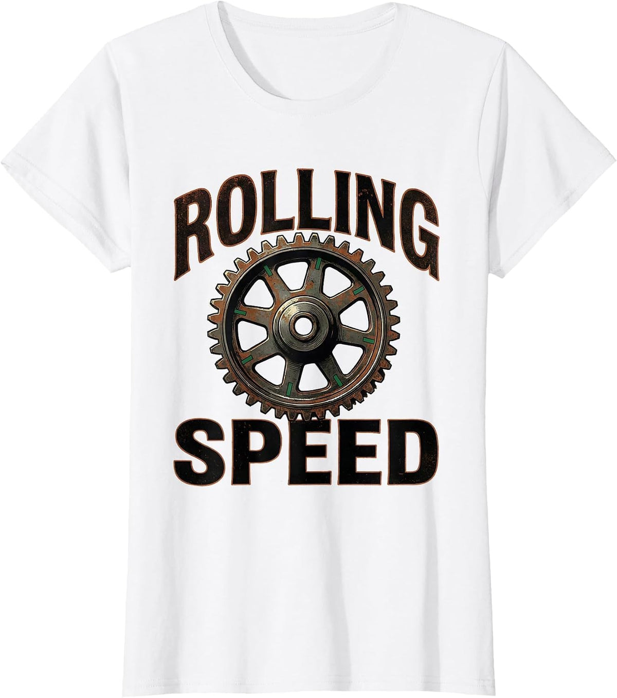 Women's Rolling Speed Vintage Filmmaker Movie Crew Retro Humor T-Shirt - White