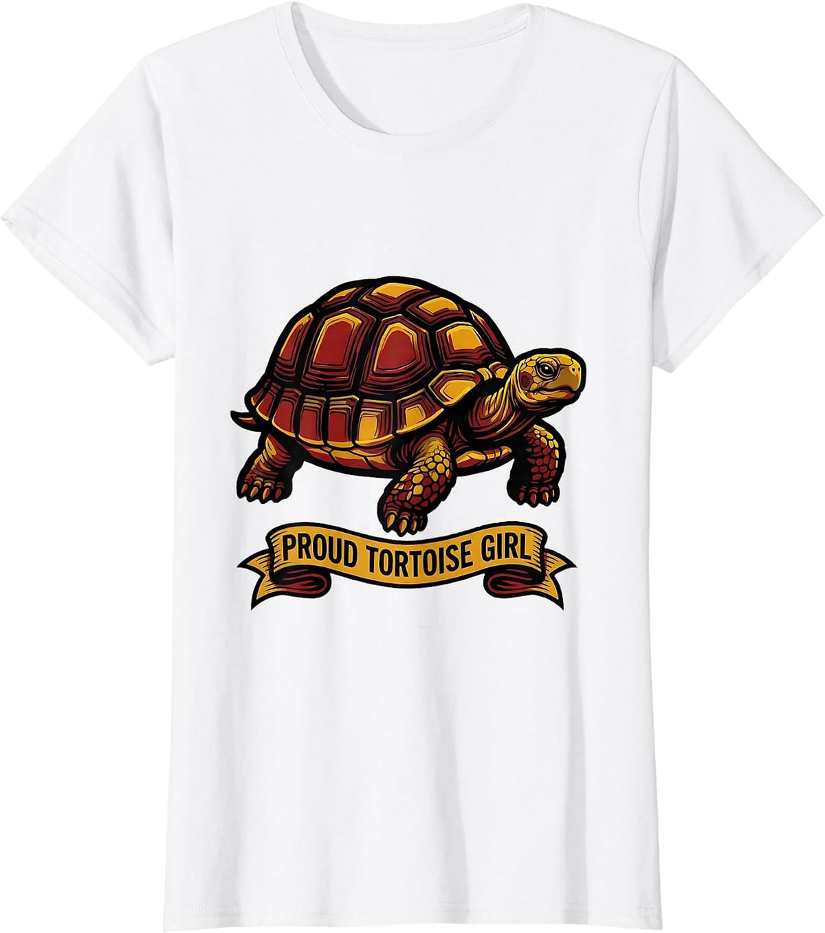 Women's Proud Tortoise Girl Tattoo Flash Animal Lover Gift T-Shirt - White