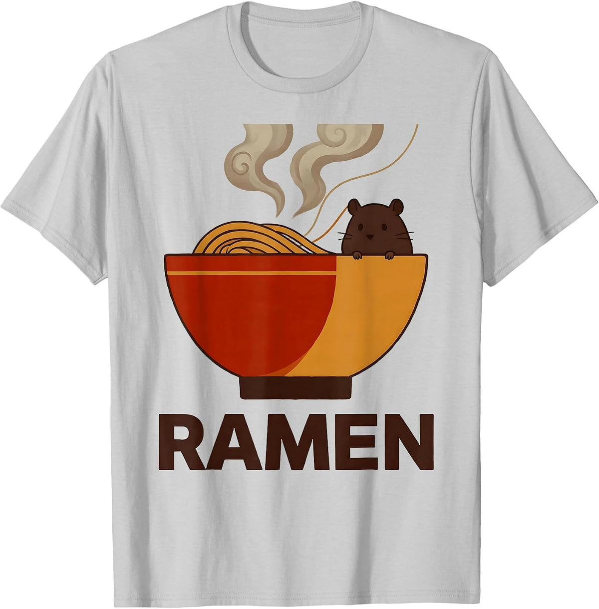 Men's Ramen Cute Japanese Dormouse Kawaii Anime Animal Lover T-Shirt - Silver Grey