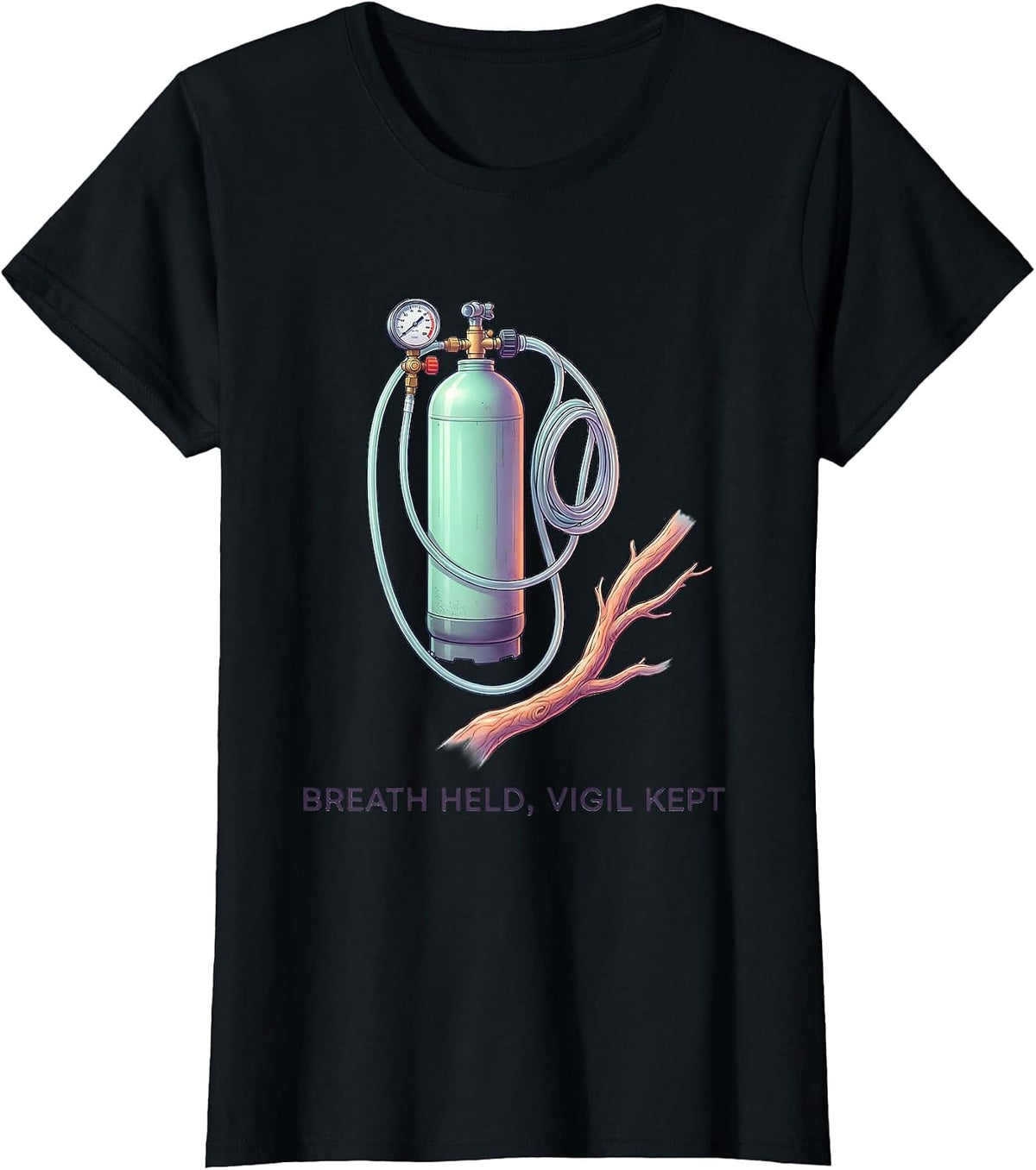 Breath Held Vigil Kept Respiratory Therapist RT Care Week T-Shirt - Black