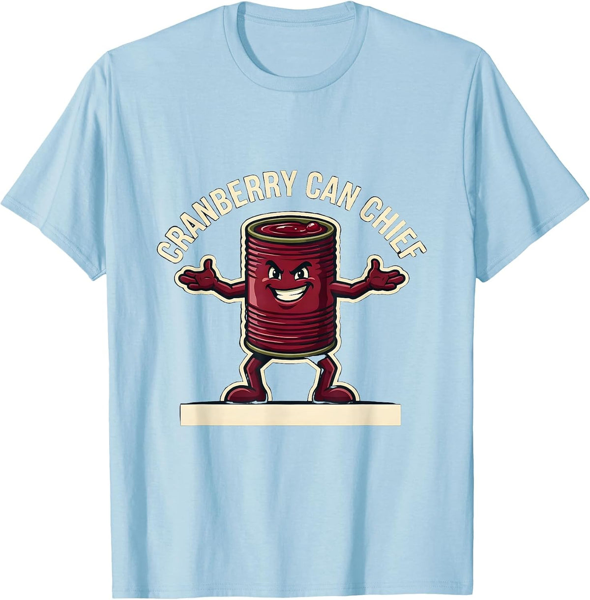 Men's Cranberry Can Chief Funny Thanksgiving Canned Cranberry T-Shirt - Baby Blue
