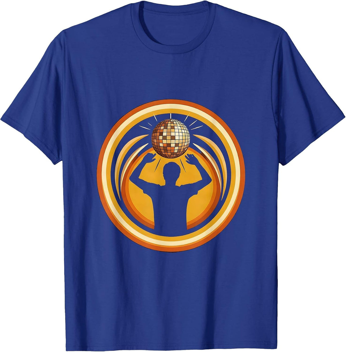 Disco Dancer Badge Retro 70s Party Costume T-Shirt - Royal Blue