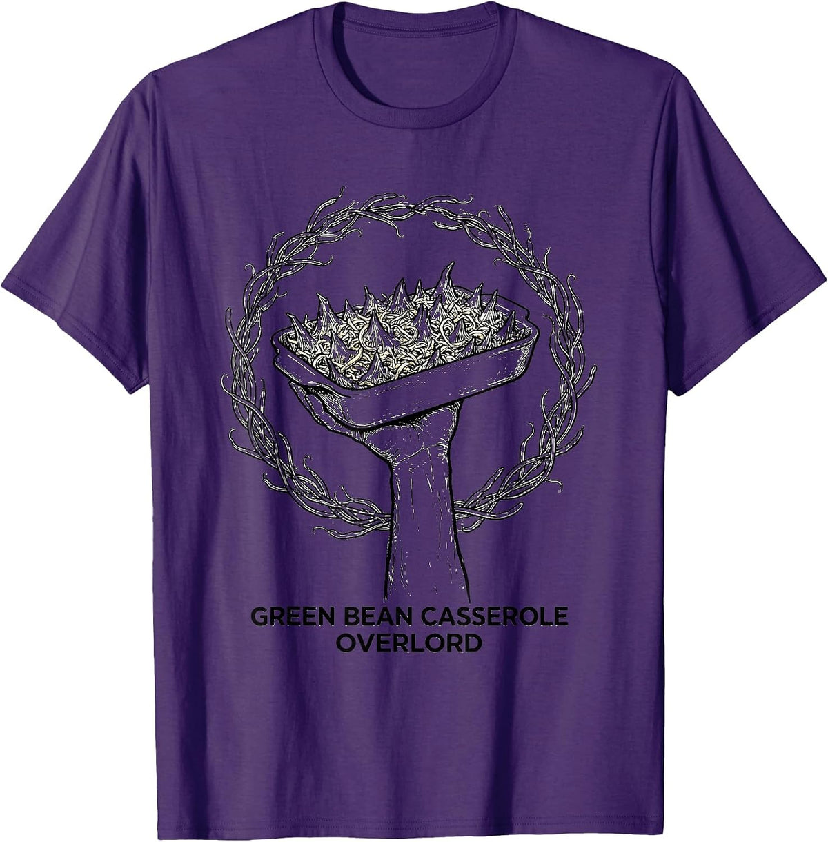 Green Bean Casserole Overlord Funny Thanksgiving Cooking T-Shirt - Purple