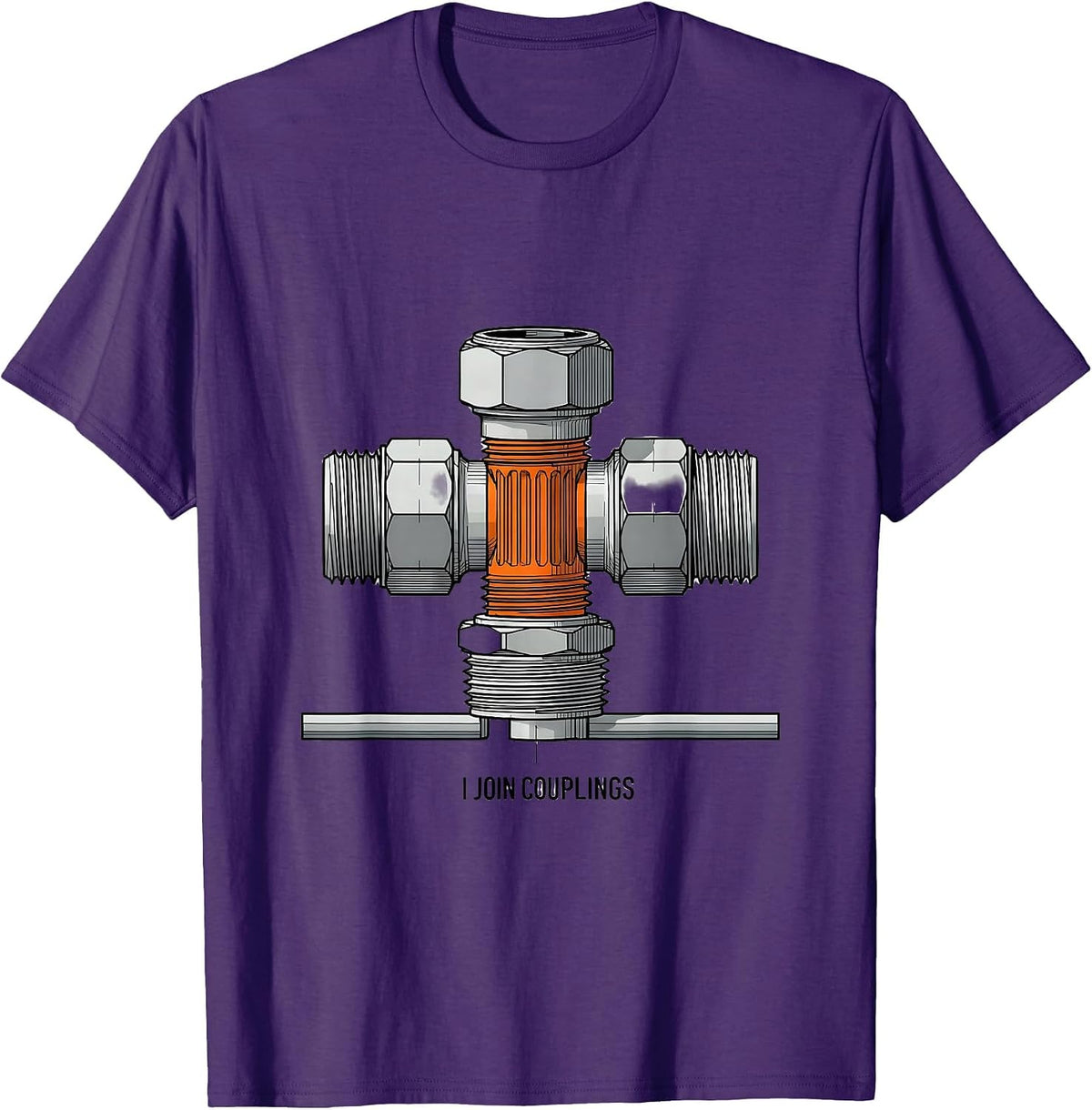Men's I Join Couplings Funny Plumber Pipefitter Occupational Humor T-Shirt - Purple
