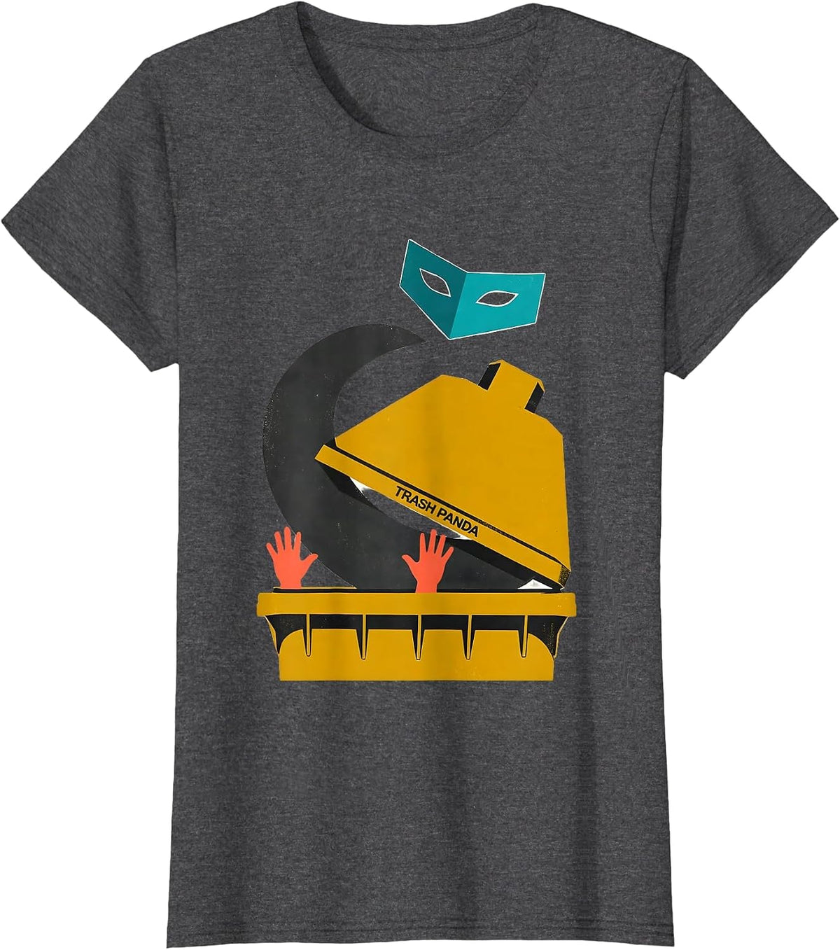 Women's Trash Panda Midcentury Modern Raccoon Meme Humor T-Shirt - Dark Heather Grey