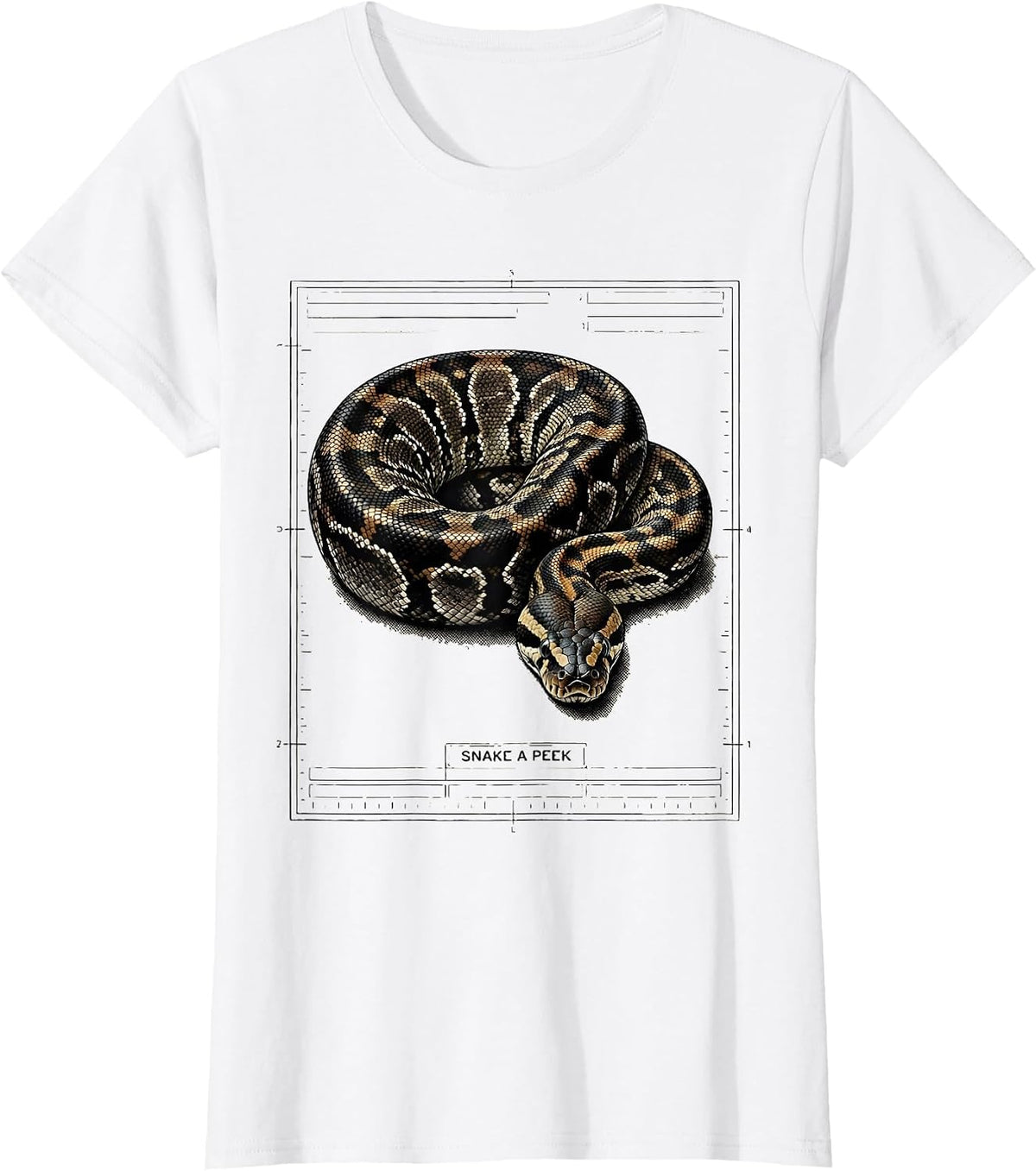 Women's Snake A Peek Field Guide Specimen Humor Reptile Lover T-Shirt - White
