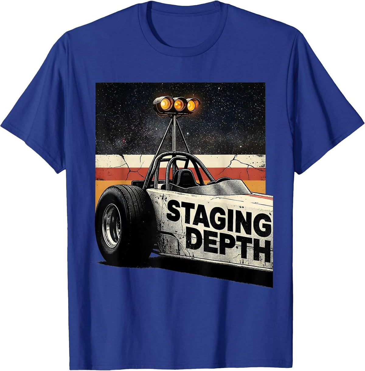 Staging Depth Distressed American Flag RC Racing Hobbyist T-Shirt - Royal Blue