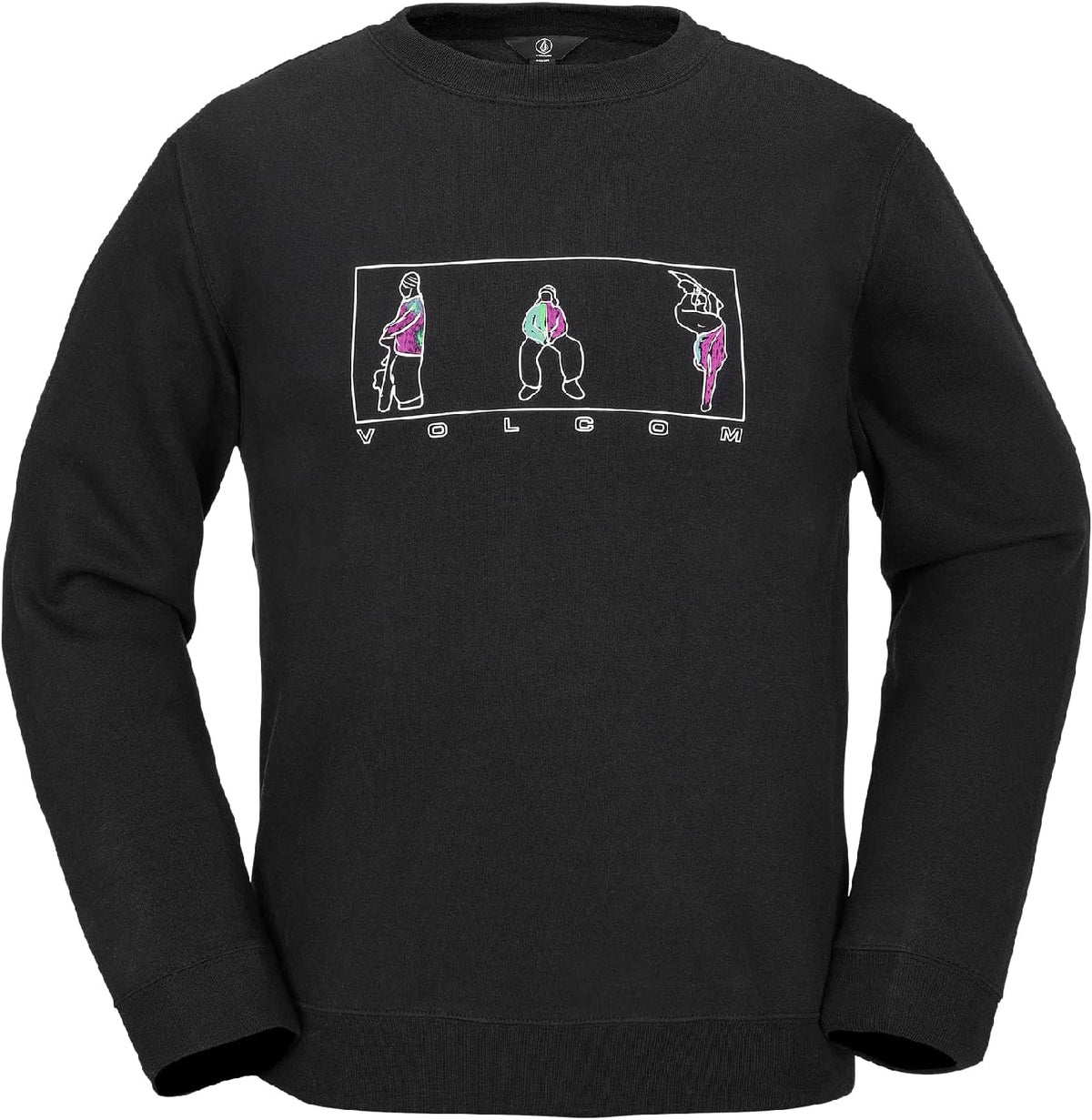 Volcom Men's Essential Crew Fleece Snowboard Winter Sweatshirt - Black S5