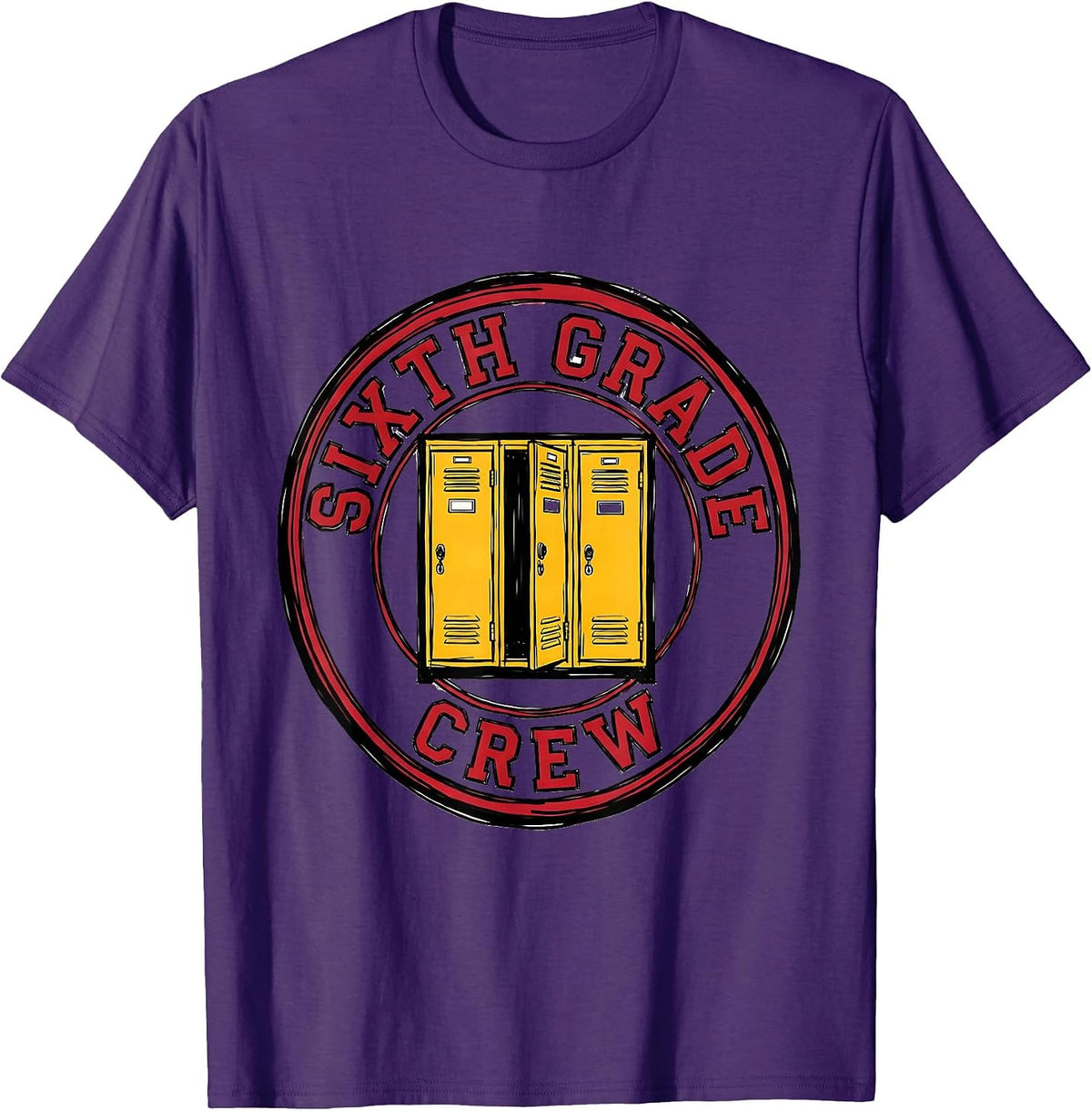 Sixth Grade Crew Funny Middle School Teacher Back To School T-Shirt - Purple