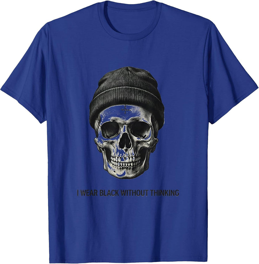 I Wear Black Without Thinking Minimalist Y2K Grunge Goth T-Shirt - Royal Blue