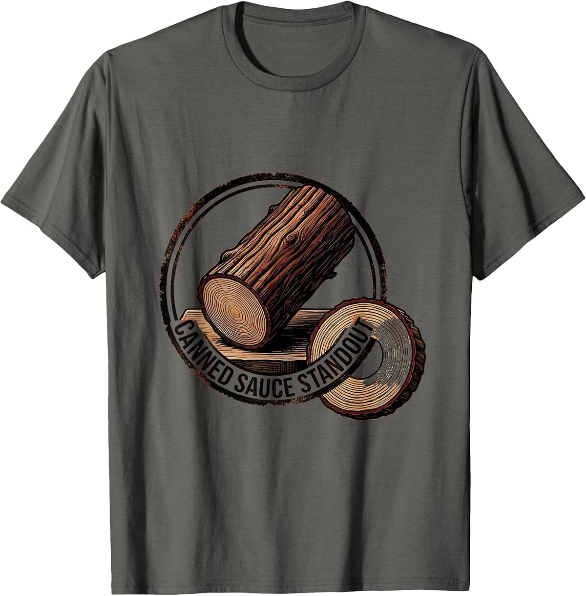 Canned Sauce Standout Funny Thanksgiving Cranberry Sauce T-Shirt - Asphalt Grey
