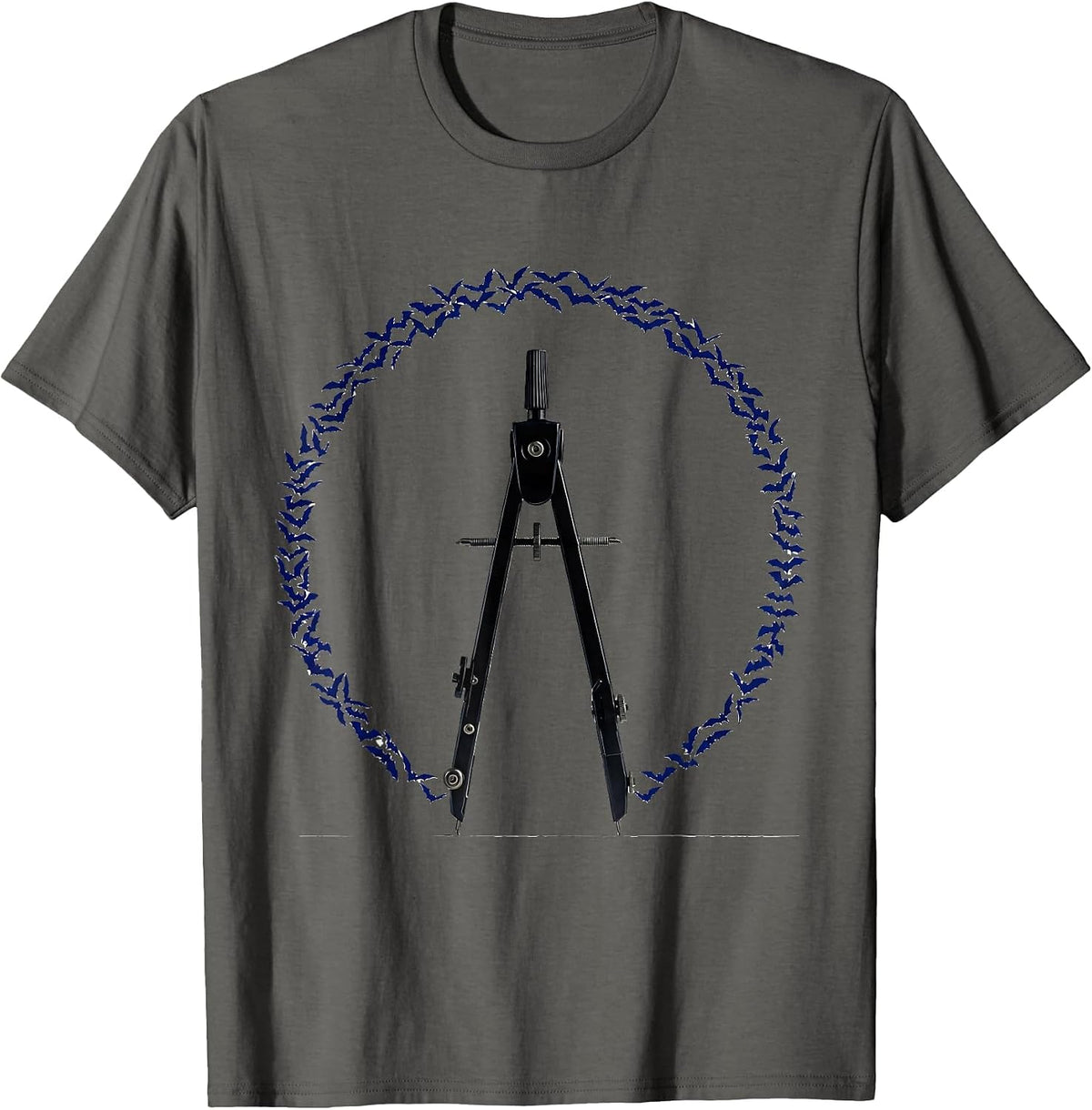 Men's Drafting Compass Halloween Teacher Costume Humor T-Shirt - Asphalt Grey